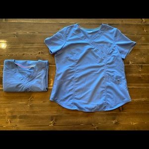 2 light blue Scrubstar tops